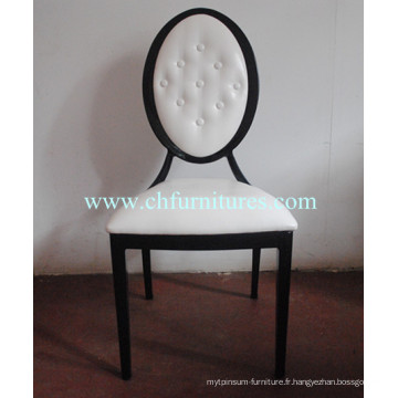 Chaise de banquet en cuir blanc de haute qualité en noir et blanc (YC-D80)